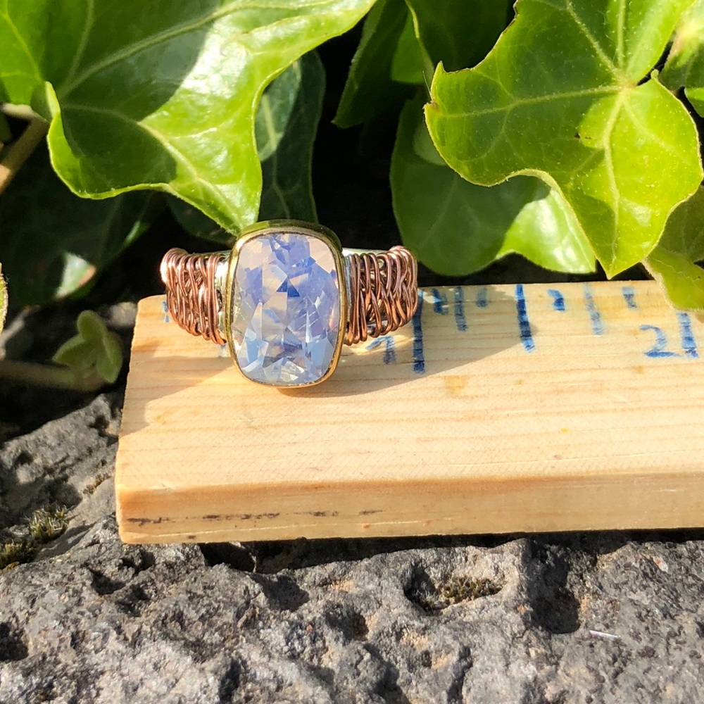 SOLD Fire opalite ring - Picture 2 of 8